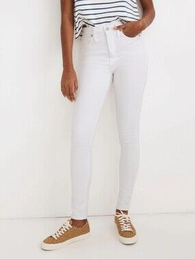 Madewell 10" High Rise White Skinny Jeans Size 26 NWT